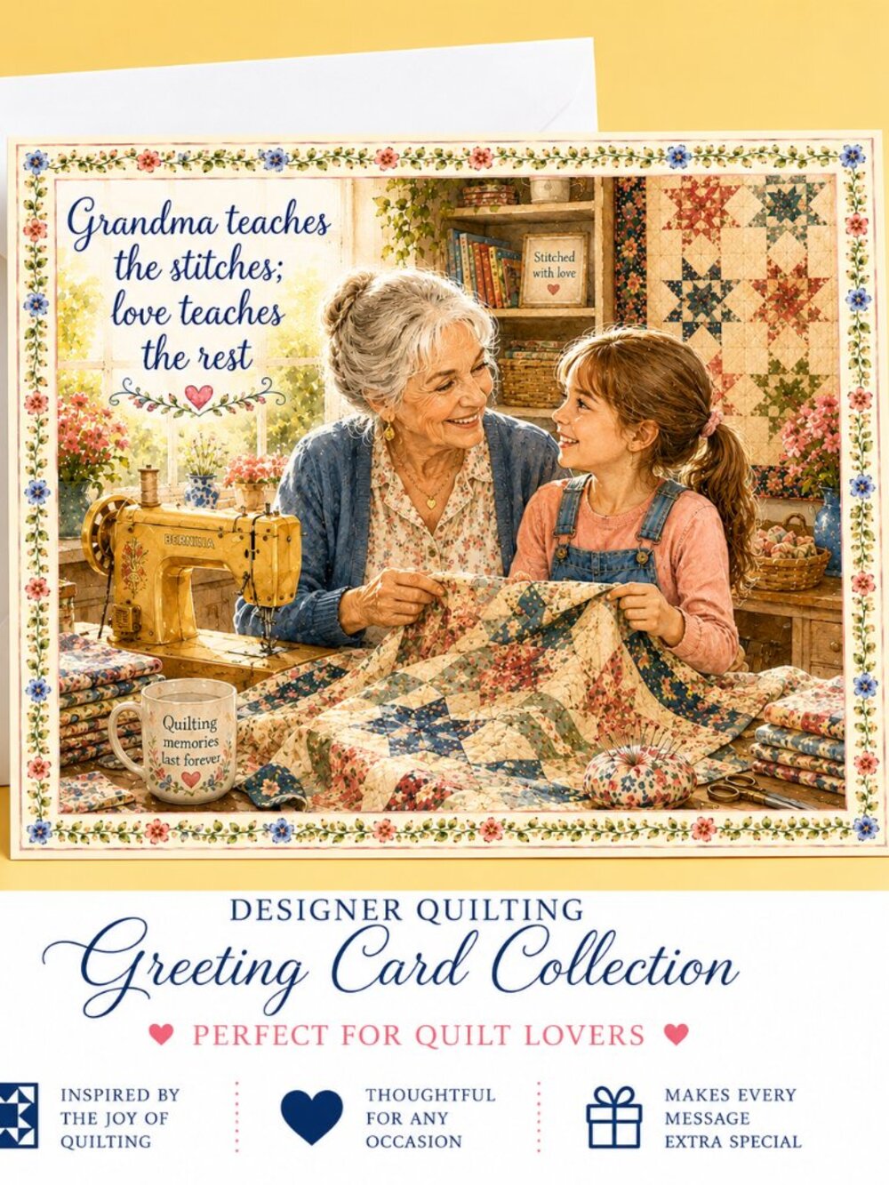 Quilting Is Love Made Visible Greeting Card Collection